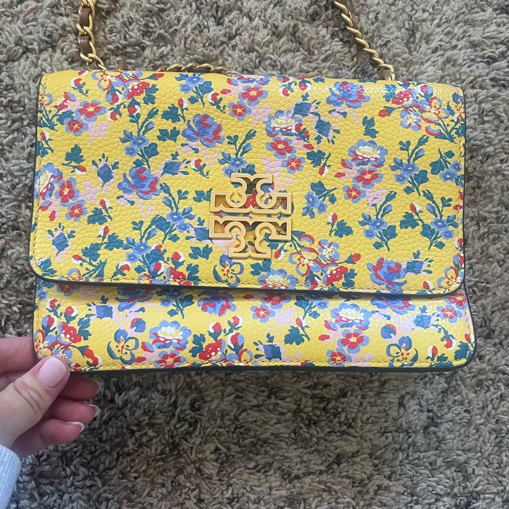 Tory Burch Floral Crossbody Bag in Yellow and Blue - Picture 3 of 10